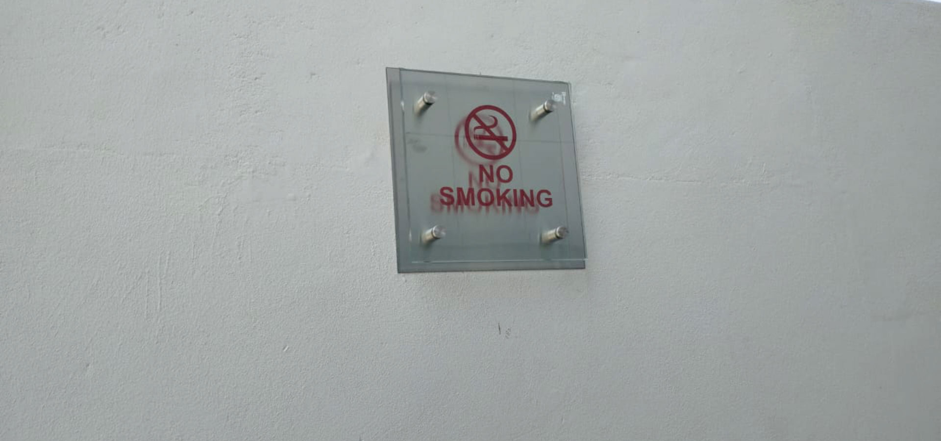 No Smoking board